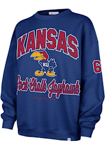 47 Kansas Jayhawks Womens Grey Glitter Arch Crew Sweatshirt