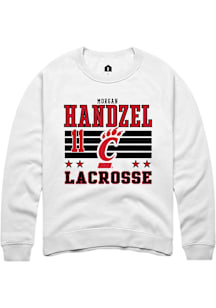 Morgan Handzel Cincinnati Bearcats Mens White NIL Striped Player Crew
