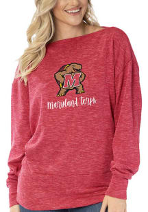 Maryland Terrapins Womens Red Lainey Tunic Long Sleeve T-Shirt