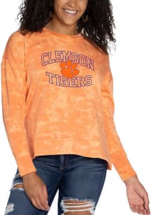 Flying Colors Clemson Tigers Womens Orange Brandy Tie Dye Long Sleeve T-Shirt