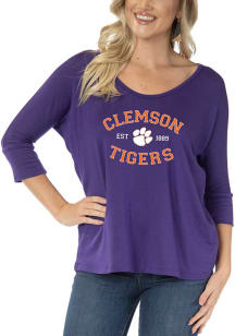Clemson Tigers Womens Purple Tamara Long Sleeve T-Shirt