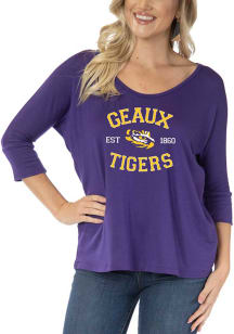 Flying Colors LSU Tigers Womens Purple Tamara Long Sleeve T-Shirt