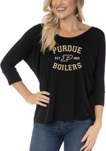 Purdue Boilermakers Womens Black Tamara Long Sleeve T-Shirt