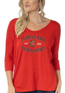 Maryland Terrapins Womens Red Tamara Long Sleeve T-Shirt