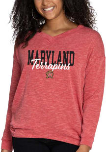 Maryland Terrapins Womens Red Bailey Long Sleeve T-Shirt