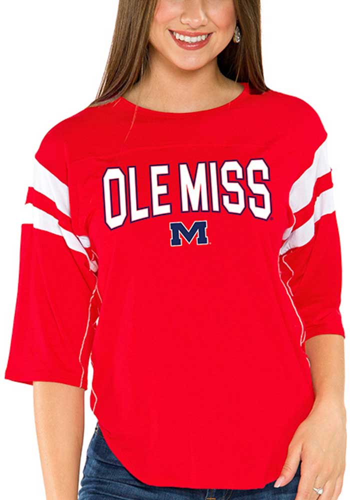 Ole Miss Rebels Womens Red Abigail Long Sleeve T-Shirt