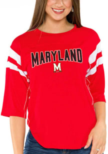 Maryland Terrapins Womens Red Abigail Long Sleeve T-Shirt