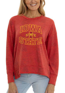 Iowa State Cyclones Womens Red Tie Dye Long Sleeve Pullover