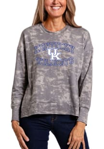 Kentucky Wildcats Womens Grey Tie Dye Long Sleeve Pullover