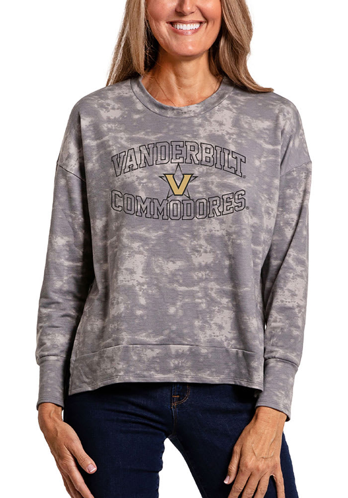 Vanderbilt Commodores Womens Grey Tie Dye Long Sleeve Pullover