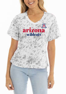 Flying Colors Arizona Wildcats Womens White Flutter Short Sleeve T-Shirt