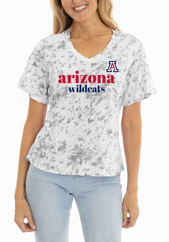 Arizona Wildcats Womens White Flutter Short Sleeve T-Shirt