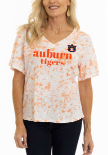 Flying Colors Auburn Tigers Womens Orange Flutter Short Sleeve T-Shirt