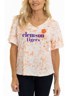 Flying Colors Clemson Tigers Womens Orange Flutter Short Sleeve T-Shirt