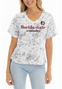 Flying Colors Florida State Seminoles Womens White Flutter Short Sleeve T-Shirt