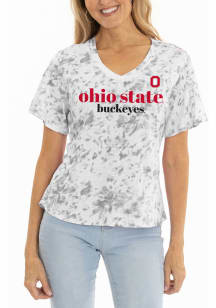 Flying Colors Ohio State Buckeyes Womens White Flutter Short Sleeve T-Shirt
