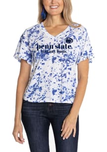 Flying Colors Penn State Nittany Lions Womens Navy Blue Flutter Short Sleeve T-Shirt