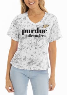Flying Colors Purdue Boilermakers Womens White Flutter Short Sleeve T-Shirt