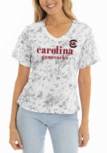 Flying Colors South Carolina Gamecocks Womens White Flutter Short Sleeve T-Shirt
