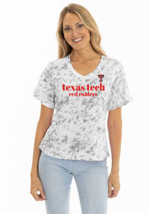 Flying Colors Texas Tech Red Raiders Womens White Flutter Short Sleeve T-Shirt
