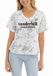 Flying Colors Vanderbilt Commodores Womens White Flutter Short Sleeve T-Shirt