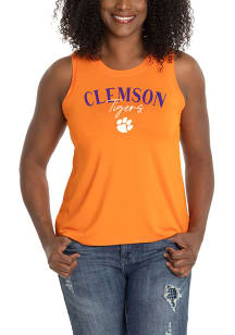 Clemson Tigers Womens Orange High Neck Tank Top