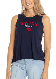 Flying Colors Dayton Flyers Womens Navy Blue High Neck Tank Top