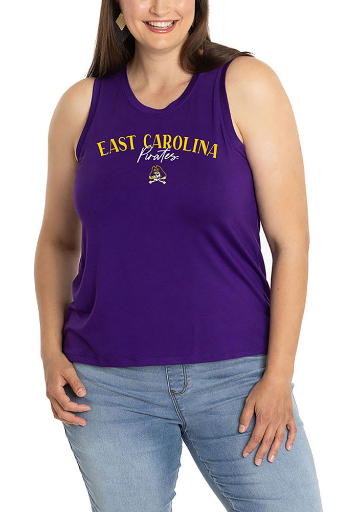 Women's Antigua White ECU Pirates Tribute Sleeveless Polo