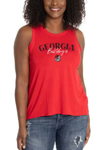 Georgia Bulldogs Womens Red High Neck Tank Top