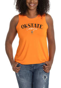 Oklahoma State Cowboys Womens Orange High Neck Tank Top
