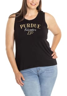 Purdue Boilermakers Womens Black High Neck Tank Top