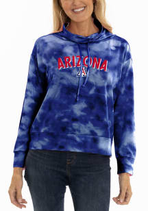 Flying Colors Arizona Wildcats Womens Navy Blue Mock Long Sleeve Pullover