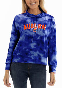 Flying Colors Auburn Tigers Womens Navy Blue Mock Long Sleeve Pullover