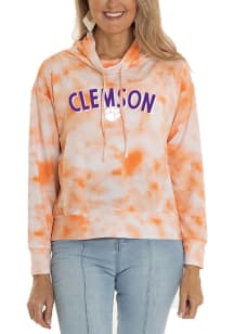 Flying Colors Clemson Tigers Womens Orange Mock Long Sleeve Pullover