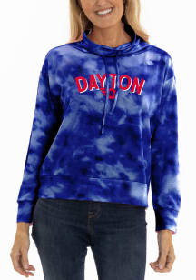 Flying Colors Dayton Flyers Womens Navy Blue Mock Long Sleeve Pullover