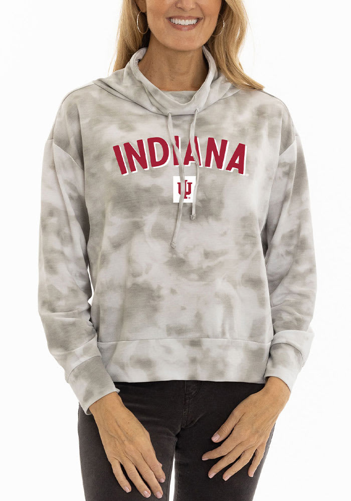 Indiana Hoosiers Womens White Mock Long Sleeve Pullover