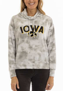 Flying Colors Iowa Hawkeyes Womens White Mock Long Sleeve Pullover