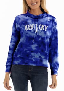 Flying Colors Kentucky Wildcats Womens Navy Blue Mock Long Sleeve Pullover