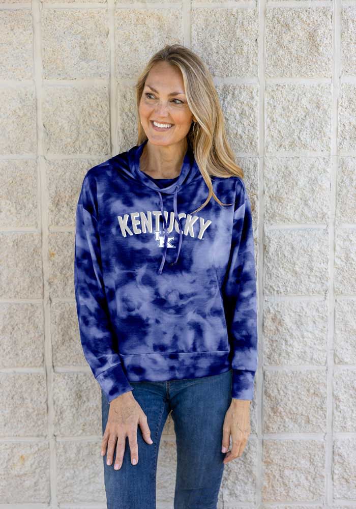 Flying Colors Kentucky Wildcats Womens Navy Blue Mock Long Sleeve Pullover