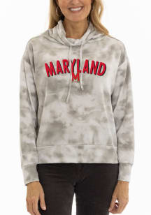 Flying Colors Maryland Terrapins Womens White Mock Long Sleeve Pullover