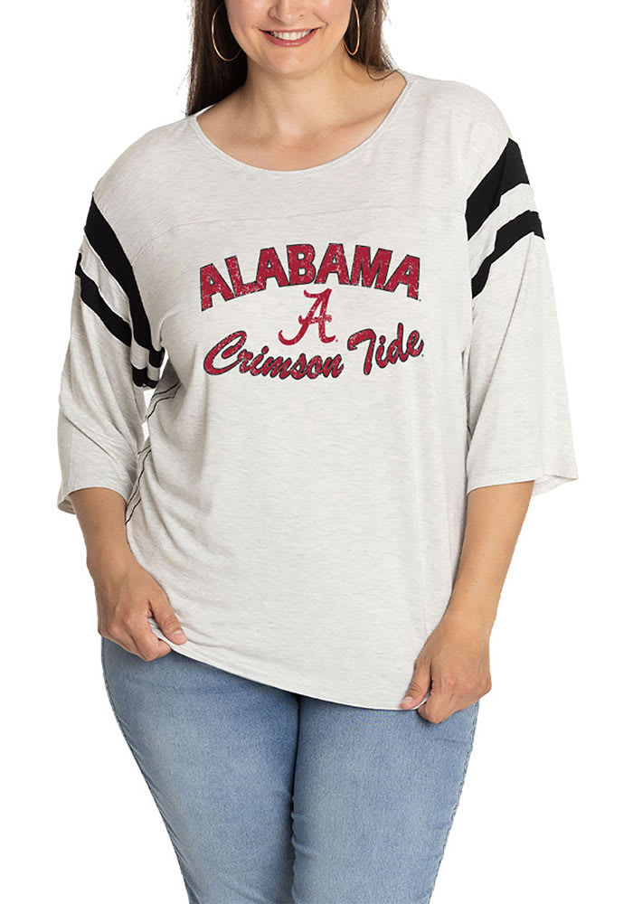 Alabama Crimson Tide Womens Black Jersey 3/4 Length Long Sleeve T-Shirt