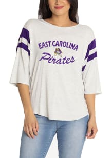 East Carolina Pirates Womens Purple Jersey 3/4 Length Long Sleeve T-Shirt