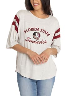 Florida State Seminoles Womens Red Jersey 3/4 Length Long Sleeve T-Shirt