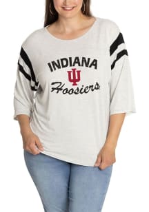 Indiana Hoosiers Womens Black Jersey 3/4 Length Long Sleeve T-Shirt