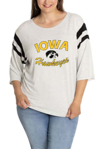 Iowa Hawkeyes Womens Black Jersey 3/4 Length Long Sleeve T-Shirt