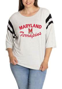 Maryland Terrapins Womens Black Jersey 3/4 Length Long Sleeve T-Shirt