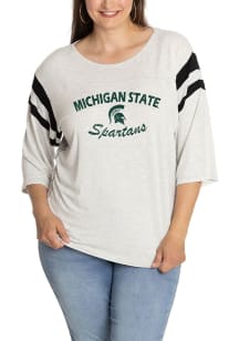 Michigan State Spartans Womens Black Jersey 3/4 Length Long Sleeve T-Shirt