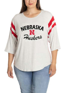 Nebraska Cornhuskers Womens Red Jersey 3/4 Length Long Sleeve T-Shirt