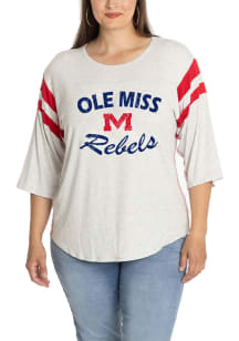 Ole Miss Rebels Womens Red Jersey 3/4 Length Long Sleeve T-Shirt