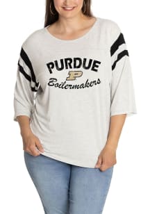 Purdue Boilermakers Womens Black Jersey 3/4 Length Long Sleeve T-Shirt